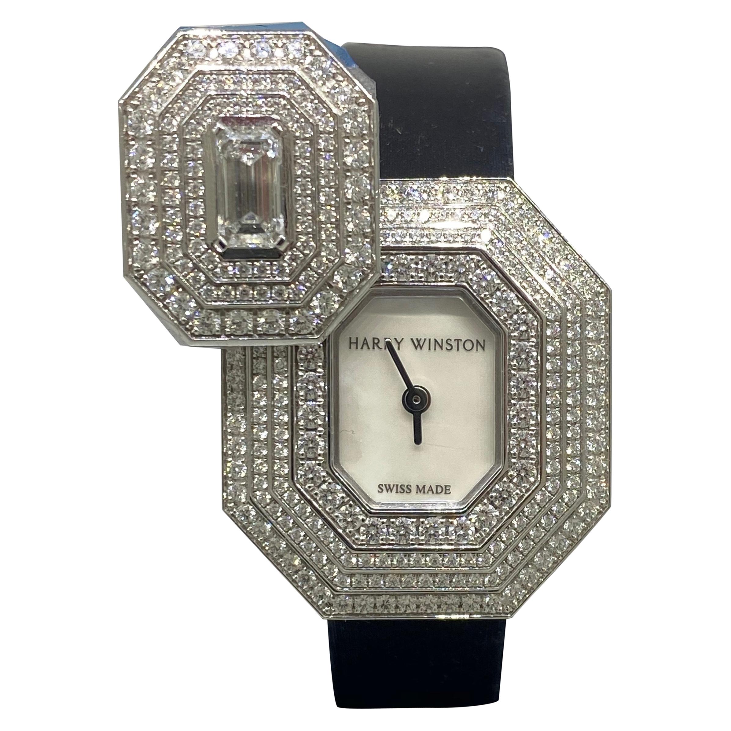 Harry Winston Emerald Signature White Gold Diamond Ladies Watch 542/LQWL.M/02