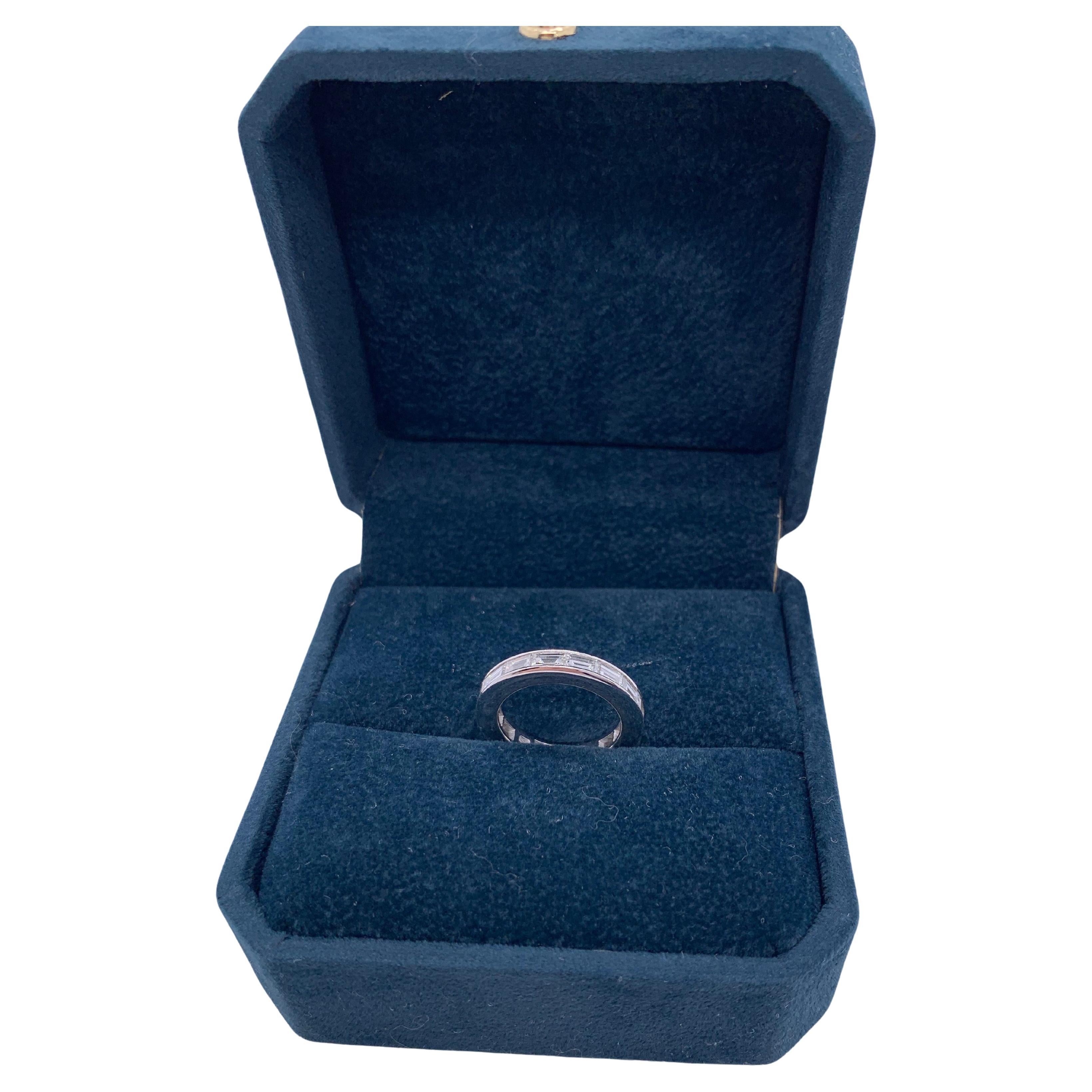 Harry Winston Emerald‑Cut Square Diamond Ring, Size 47 (EU) For Sale