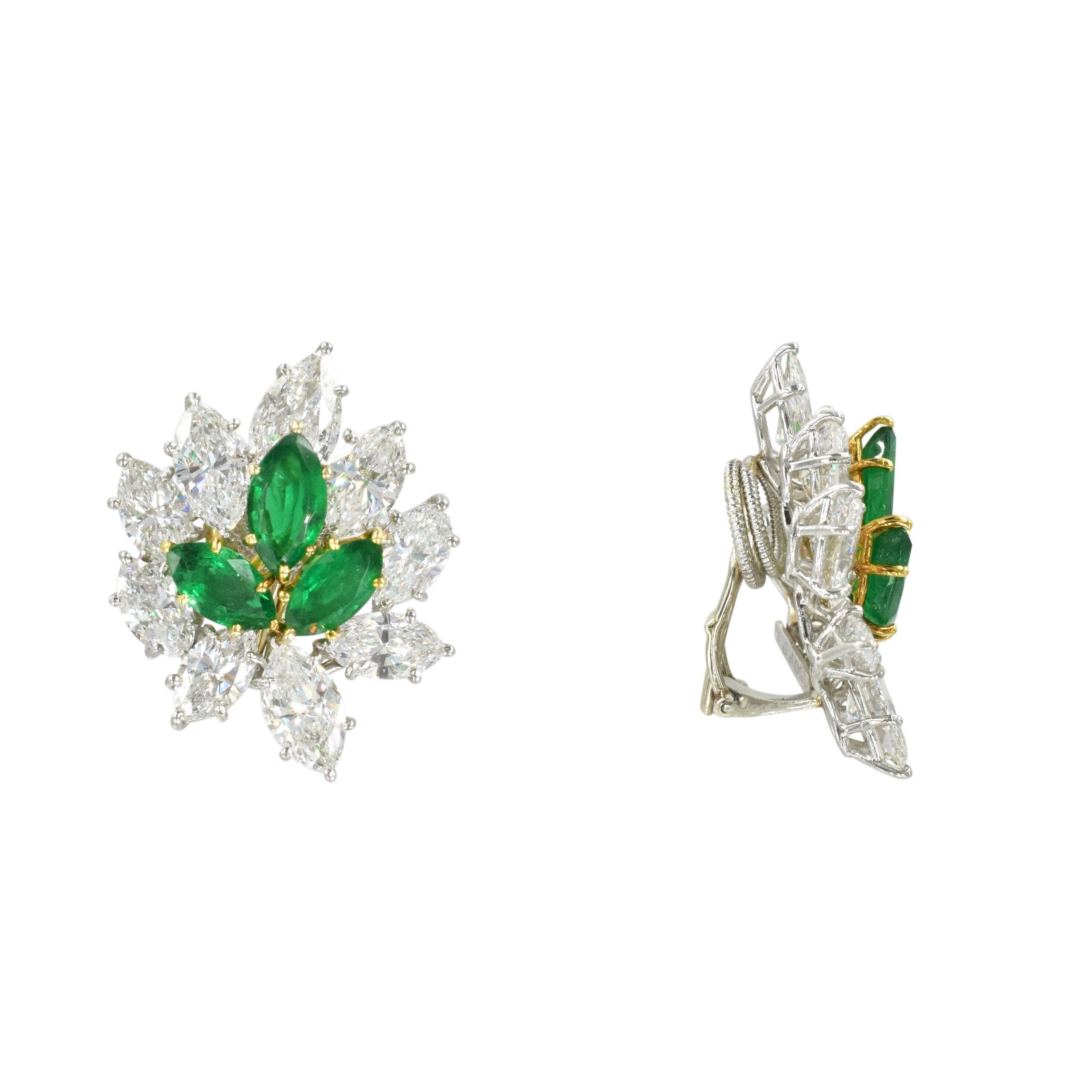 Harry Winston Smaragde, birnenförmige Diamant-Ohrringe (Künstler*in) im Angebot
