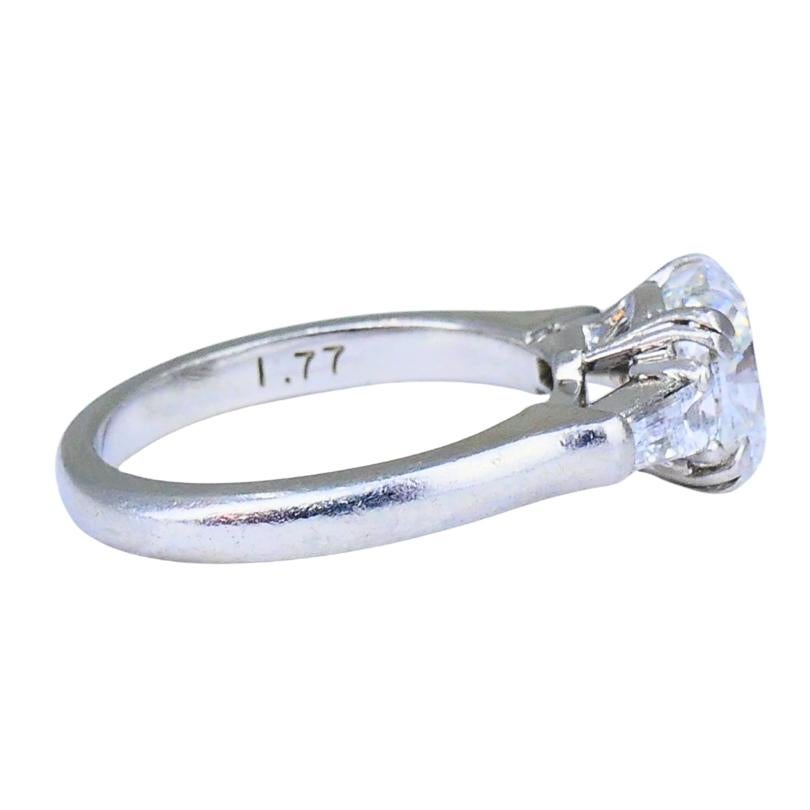 Bague de fiançailles Harry Winston Diamant taille coussin 1,77 carat F/VS2 GIA Estate en vente 4