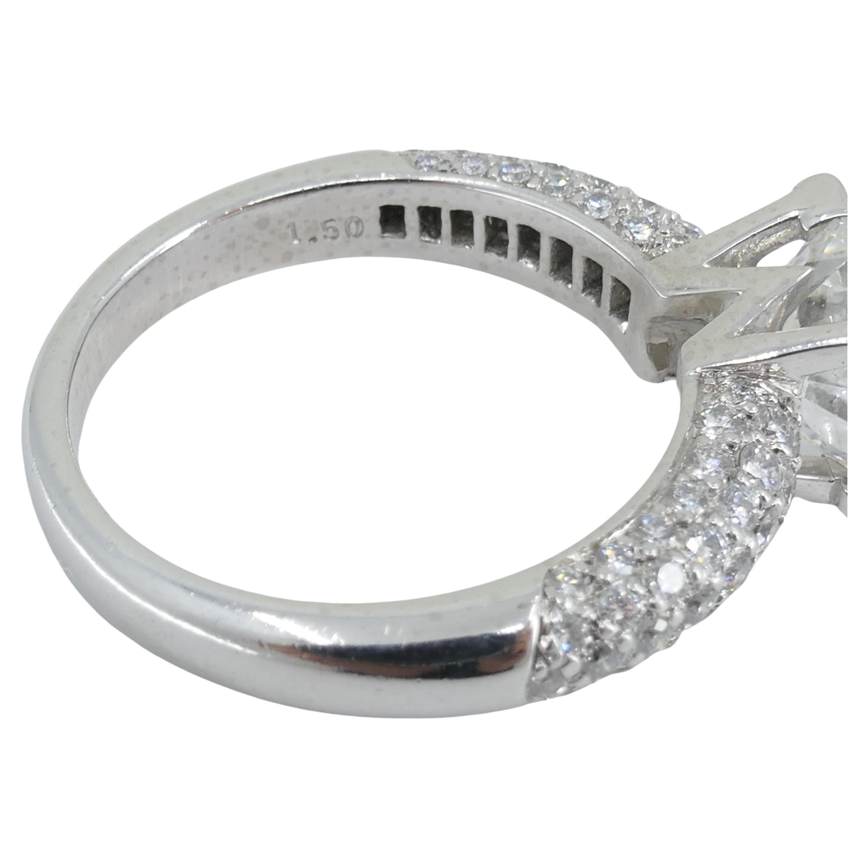 Harry Winston Engagement Ring E Color Diamond Platinum GIA Certified 4