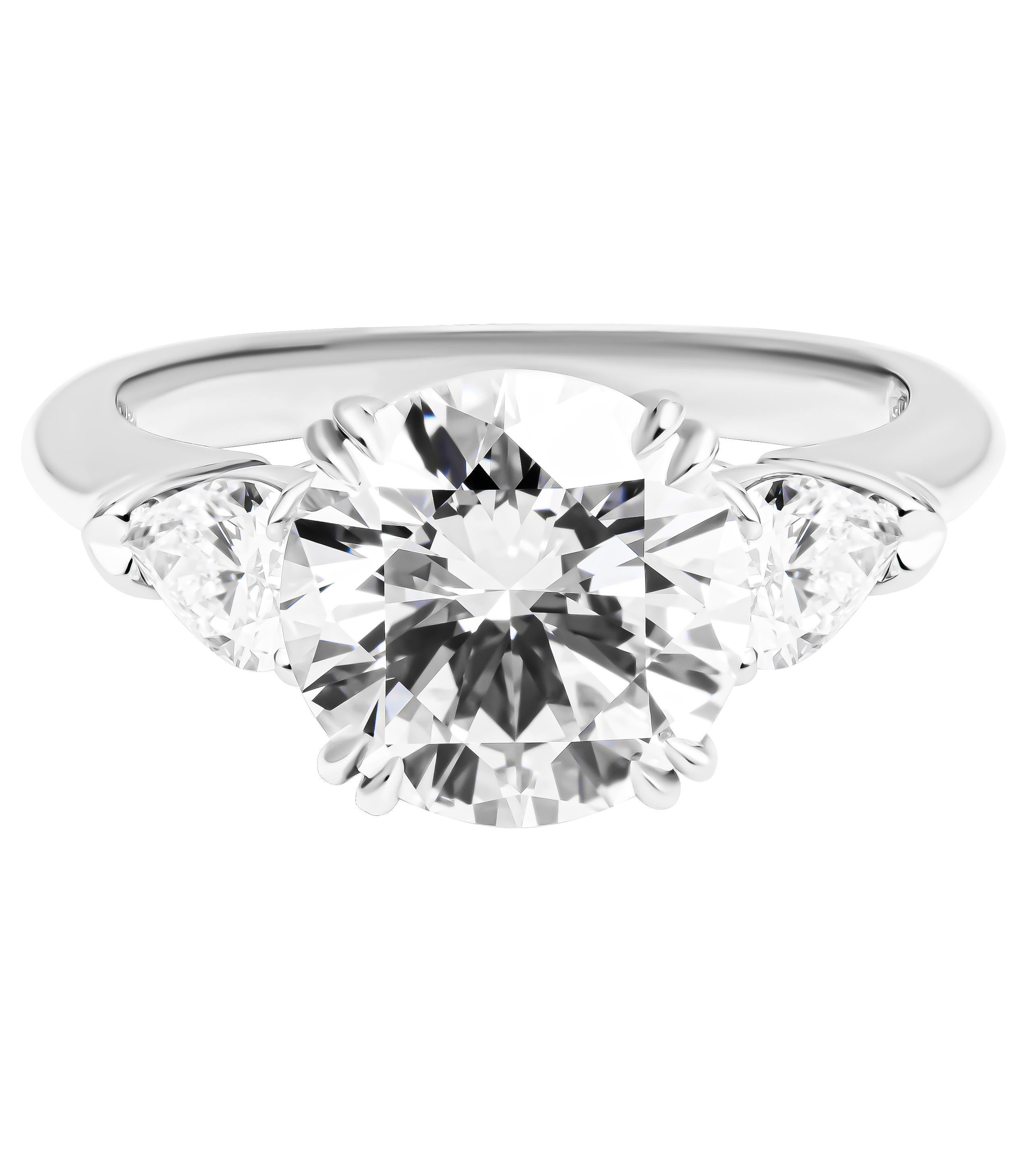 Modern Harry Winston Engagement Ring with 3.02ct E VVS1 Round For Sale