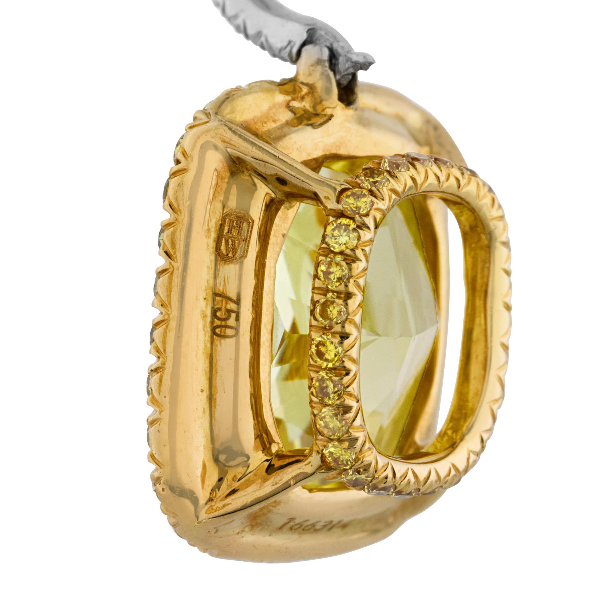Modern Harry Winston Fancy Intense Yellow Diamond Earrings, 11.05 carats