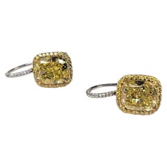 Harry Winston Fancy Intense Yellow Diamond Earrings