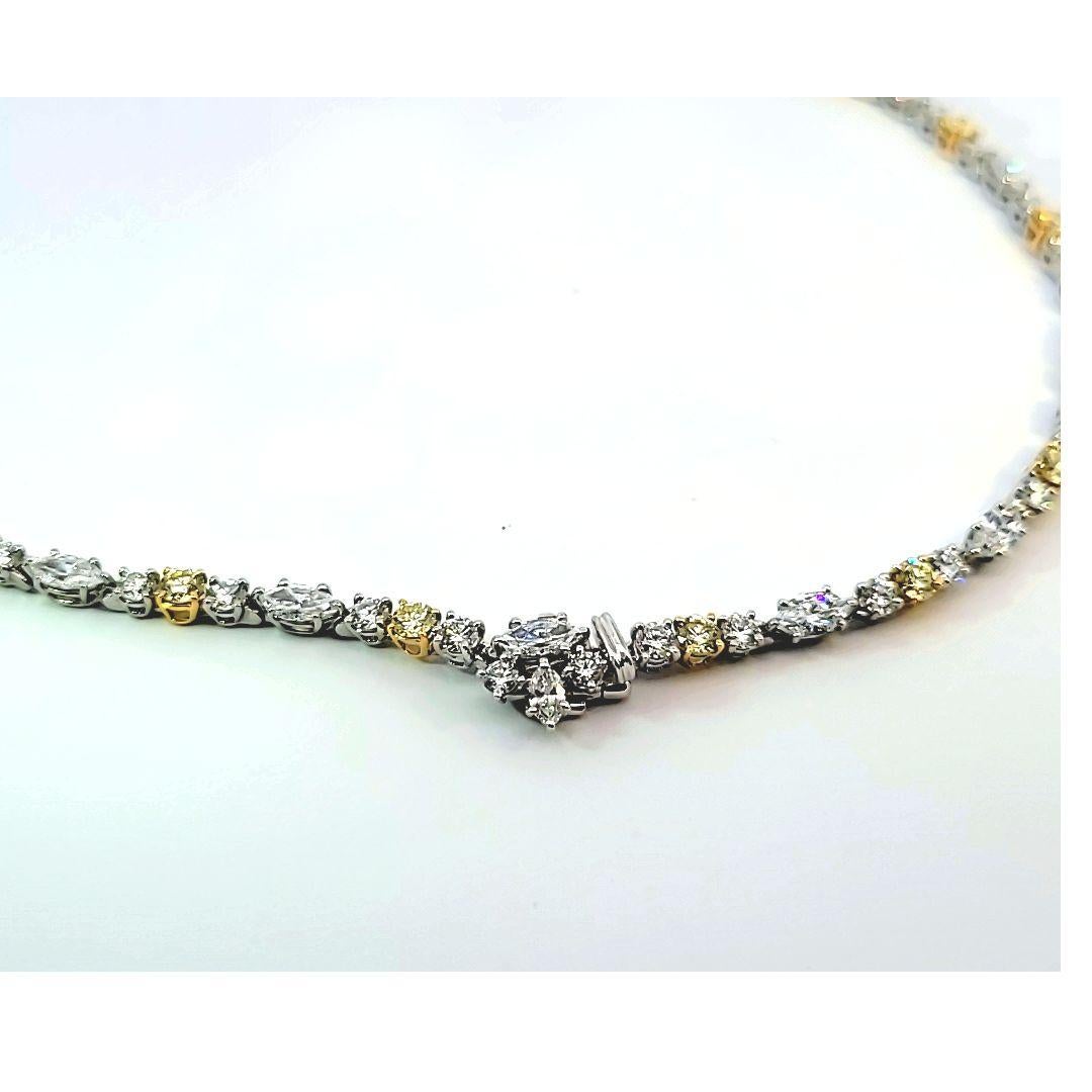 Harry Winston Fancy Yellow Diamond and Diamond Straight Line Necklace 3