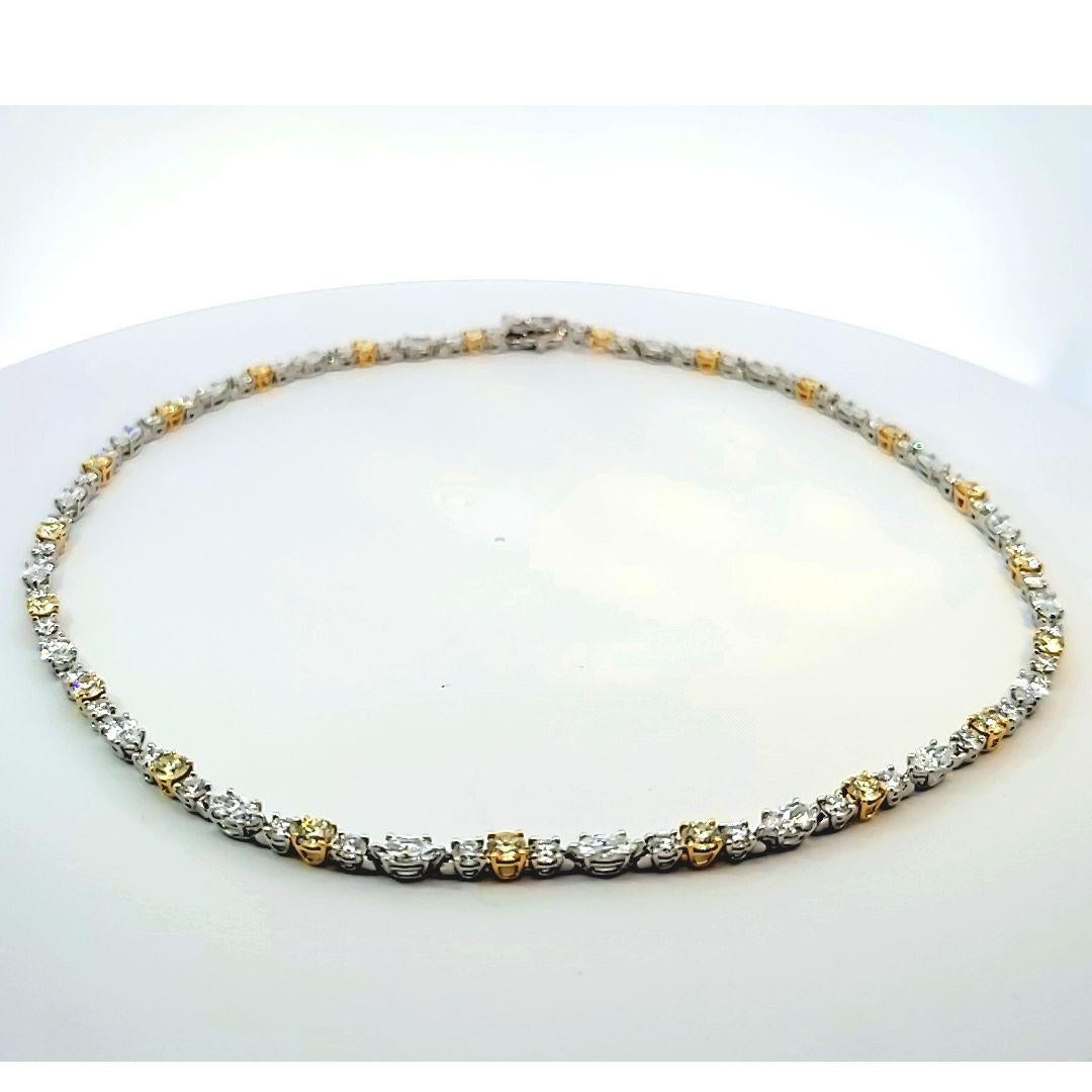 Harry Winston Fancy Yellow Diamond and Diamond Straight Line Necklace 4