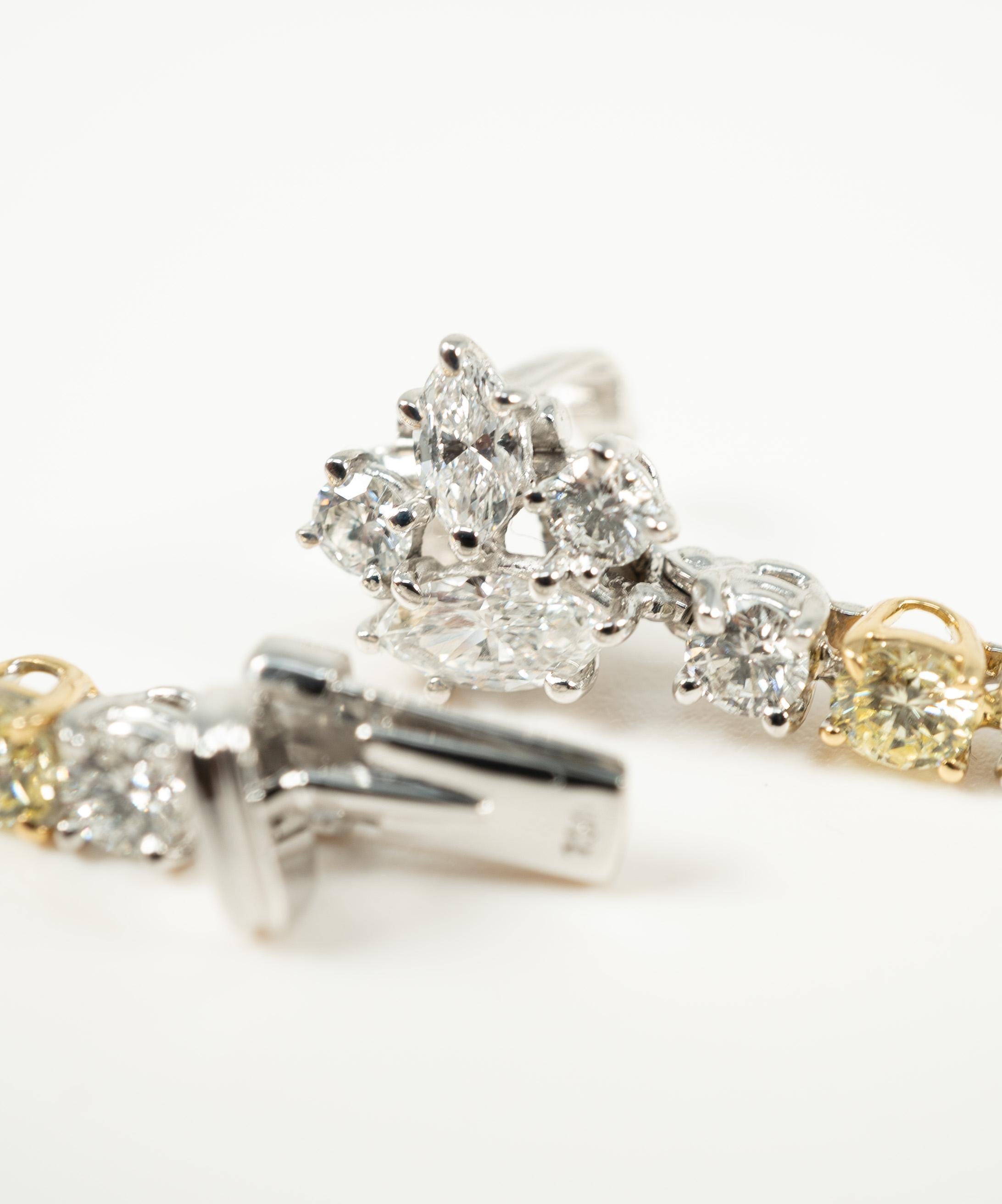 Women's or Men's Harry Winston Fancy Yellow Diamond and Diamond Straight Line Necklace
