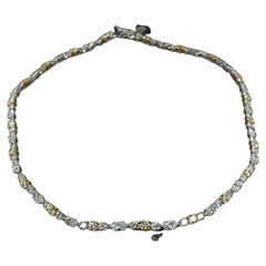 Harry Winston Fancy Yellow Diamond and Diamond Straight Line Necklace