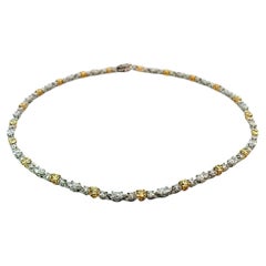 Harry Winston Fancy Yellow Diamond and Diamond Straight Line Necklace