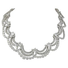 Vintage Harry Winston 1950s Madame Pompadour Festoon Diamond Necklace