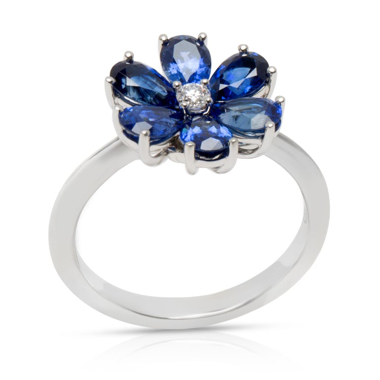 Harry Winston Me Not Sapphire and Diamond Flower Ring in