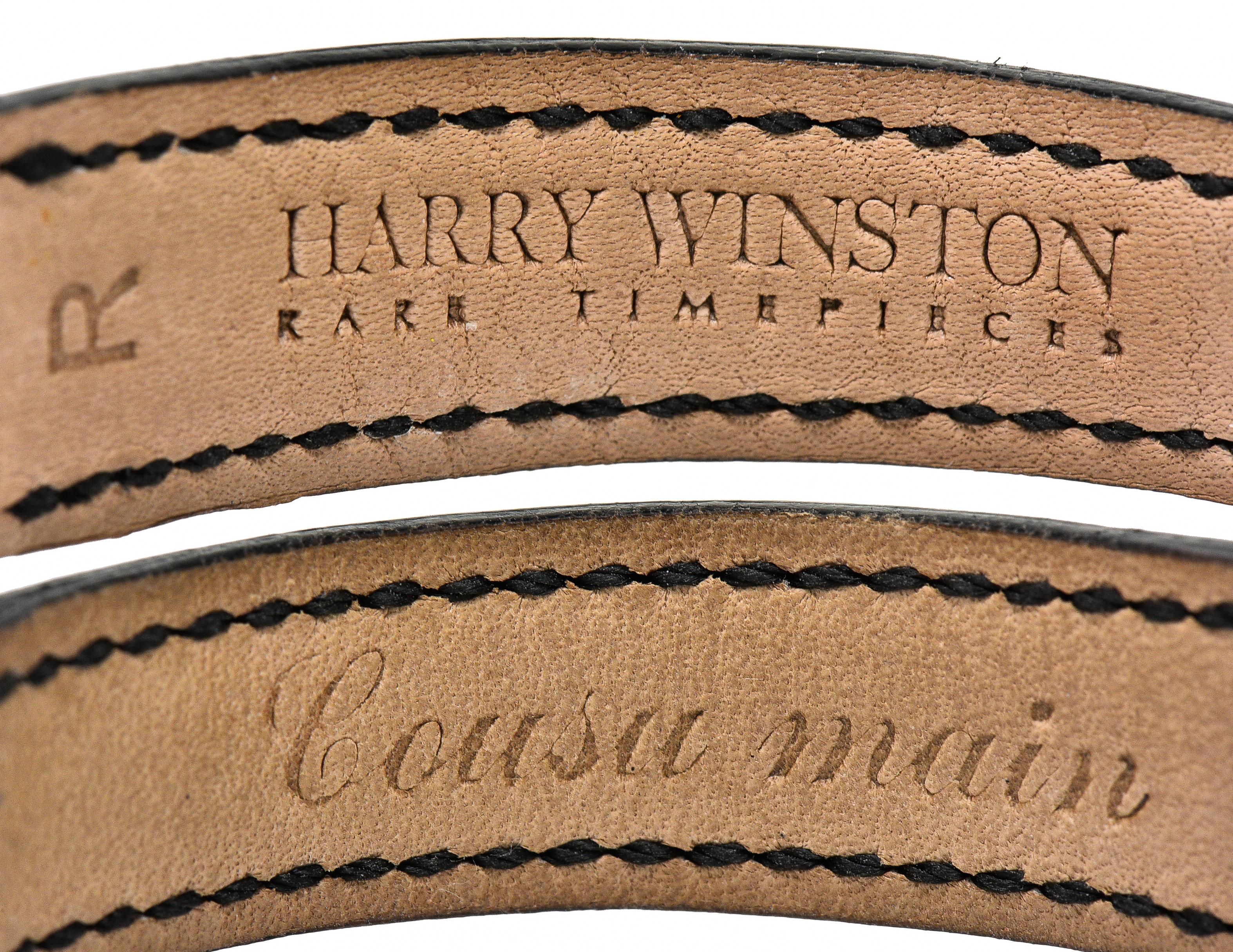 Harry Winston French Cut 6.50 Carats Diamond 18 Karat Gold Avenue Watch For Sale 1