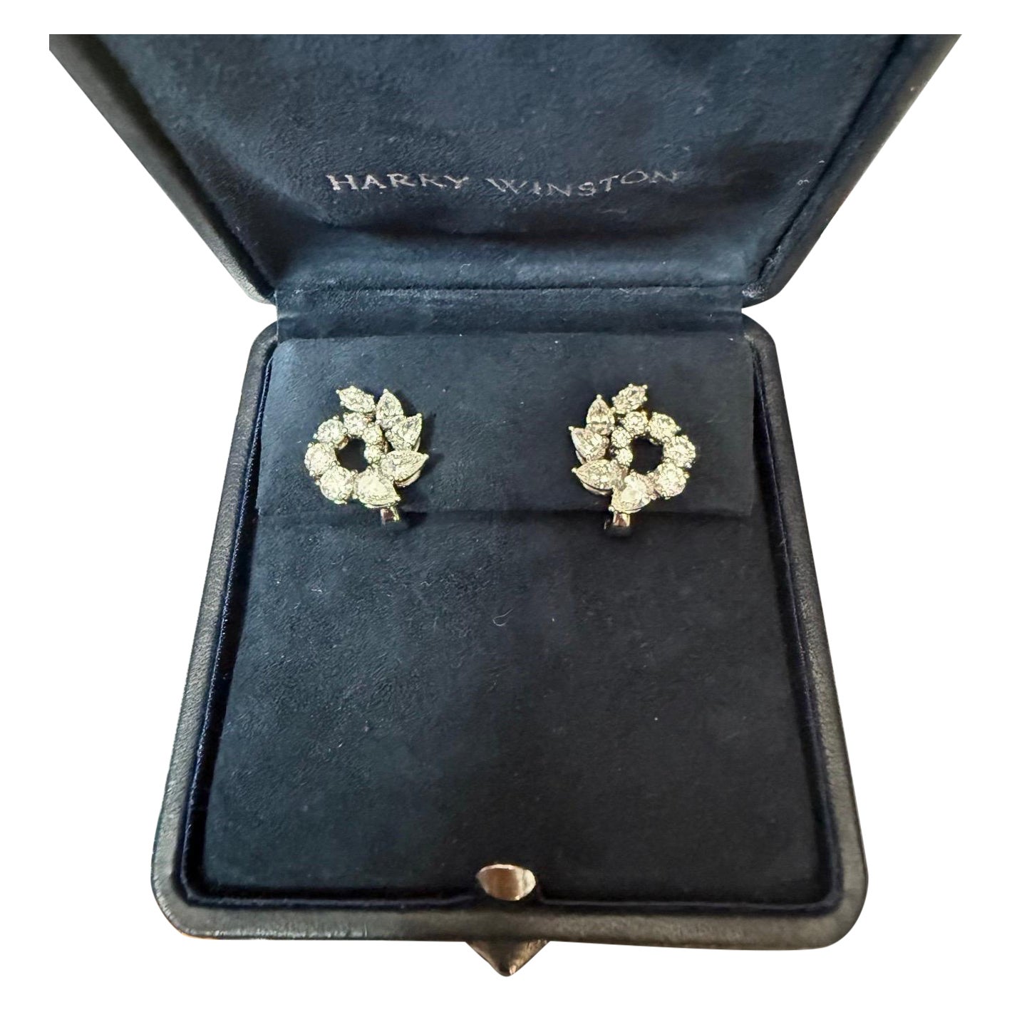 Harry Winston Orecchini a grappolo con diamanti grandi 4,70 ct in platino