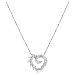 Harry Winston Garland Large Heart Diamond Pendant