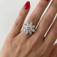 Harry Winston GIA 2,8 Karat Fancy Yellow White Diamond Cluster Ring
