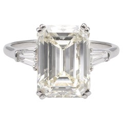 Harry Winston GIA 5.53 Carat Emerald Cut Diamond Platinum Ring