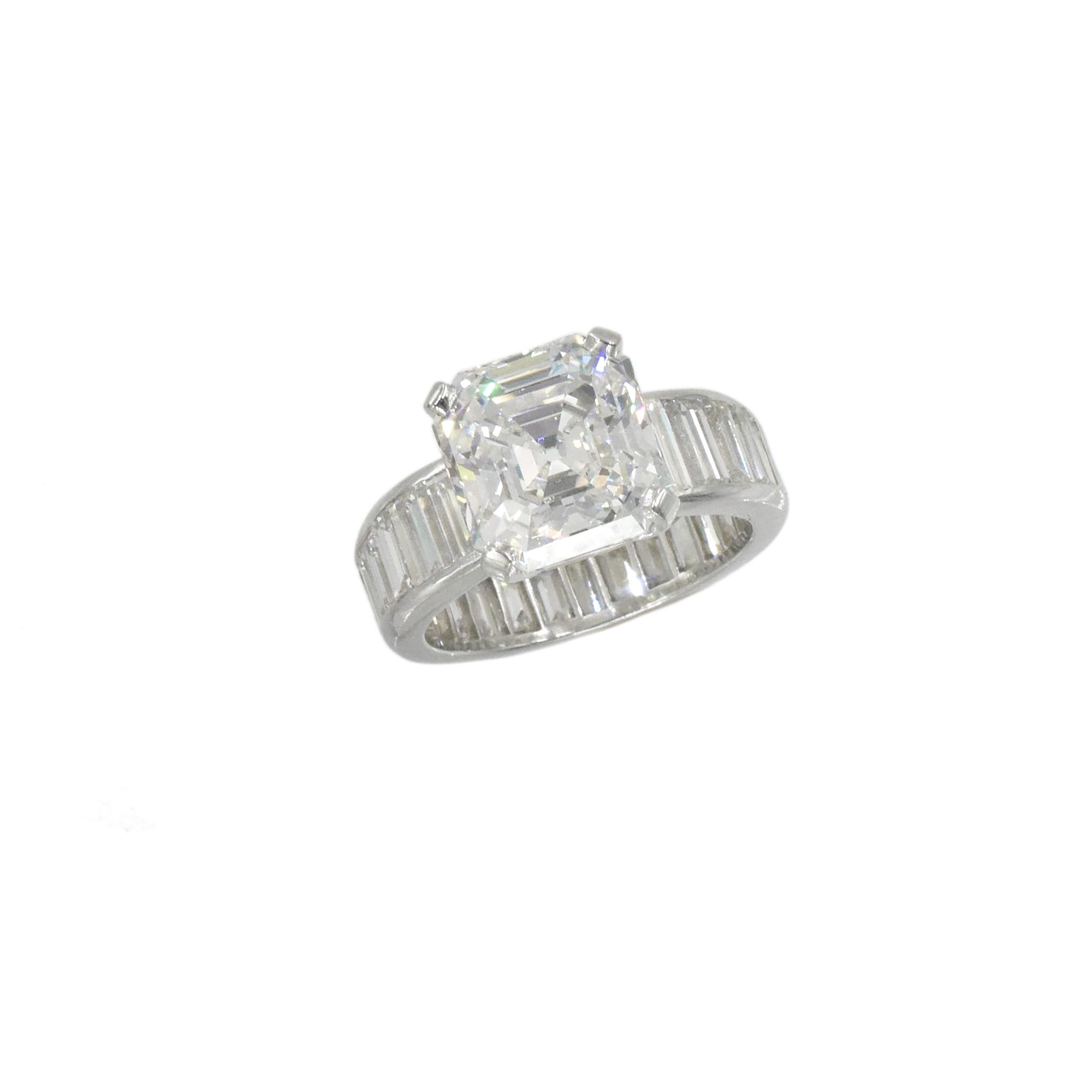 Taille Asscher Harry Winston solitaire en diamant Asscher de 6,20 carats certifié GIA en vente