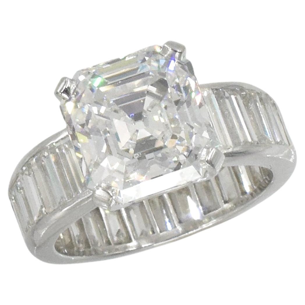 Harry Winston solitaire en diamant Asscher de 6,20 carats certifié GIA