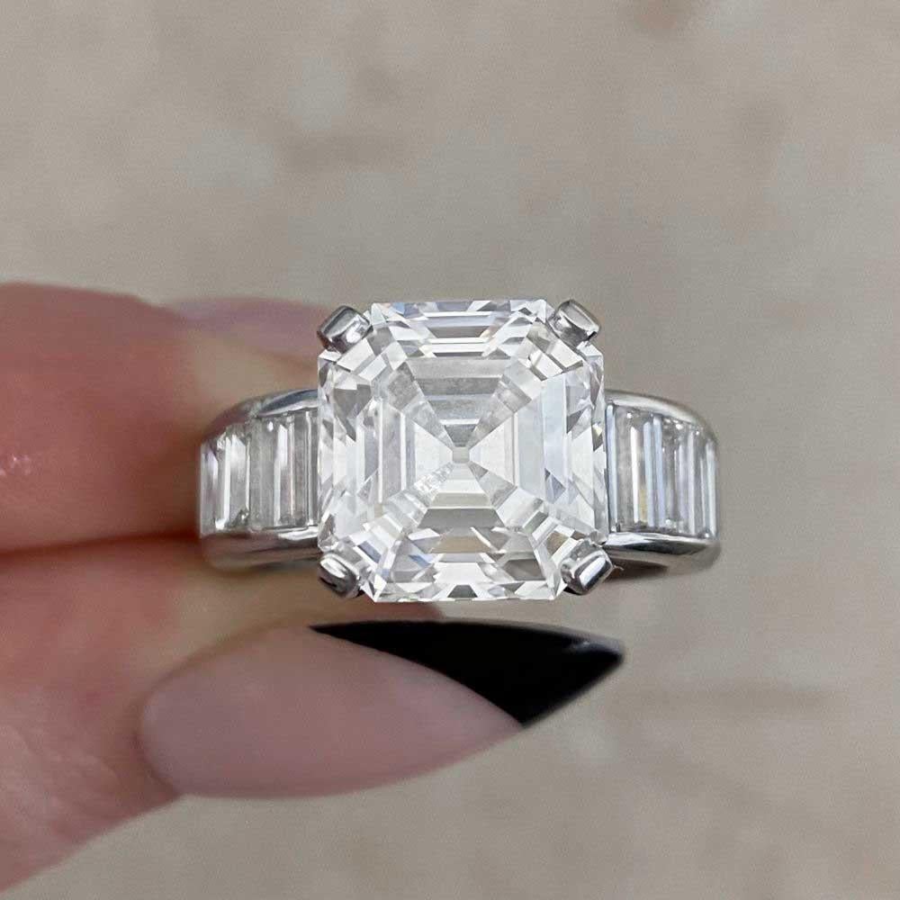 Harry Winston GIA 6.20ct Asscher Cut Diamond Engagement Ring, E Color, Platinum For Sale 5