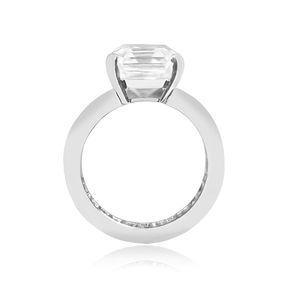 Harry Winston GIA 6.20ct Asscher Cut Diamond Engagement Ring, E Color, Platinum In Excellent Condition For Sale In New York, NY