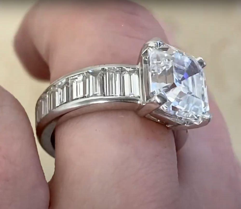 Harry Winston GIA 6.20ct Asscher Cut Diamond Engagement Ring, E Color, Platinum For Sale 1