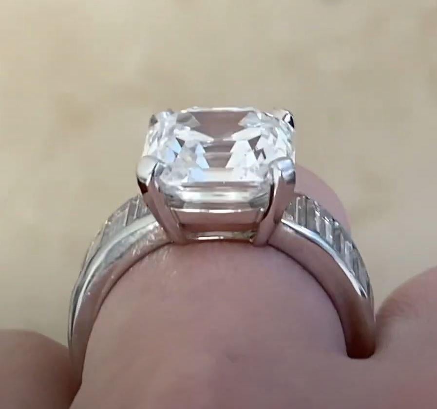 Harry Winston GIA 6.20ct Asscher Cut Diamond Engagement Ring, E Color, Platinum For Sale 3