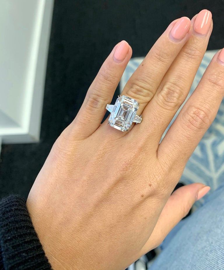 Harry Winston GIA Certified 12.14 Ct D IF Emerald Cut Diamond Three