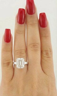 Harry Winston GIA Certified 4 Carat Emerald Cut Diamond Engagement Ring