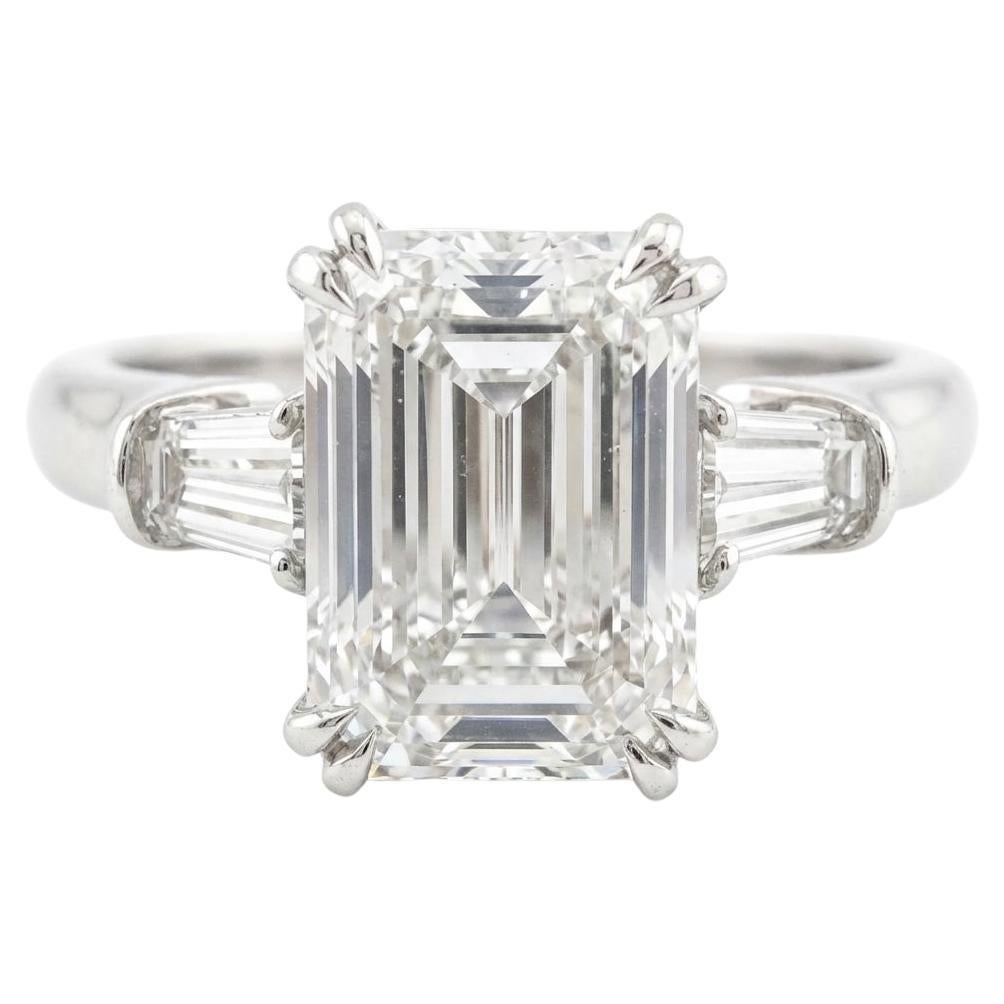 Harry Winston GIA Certified 4 Carat Emerald Cut Diamond Engagement Ring