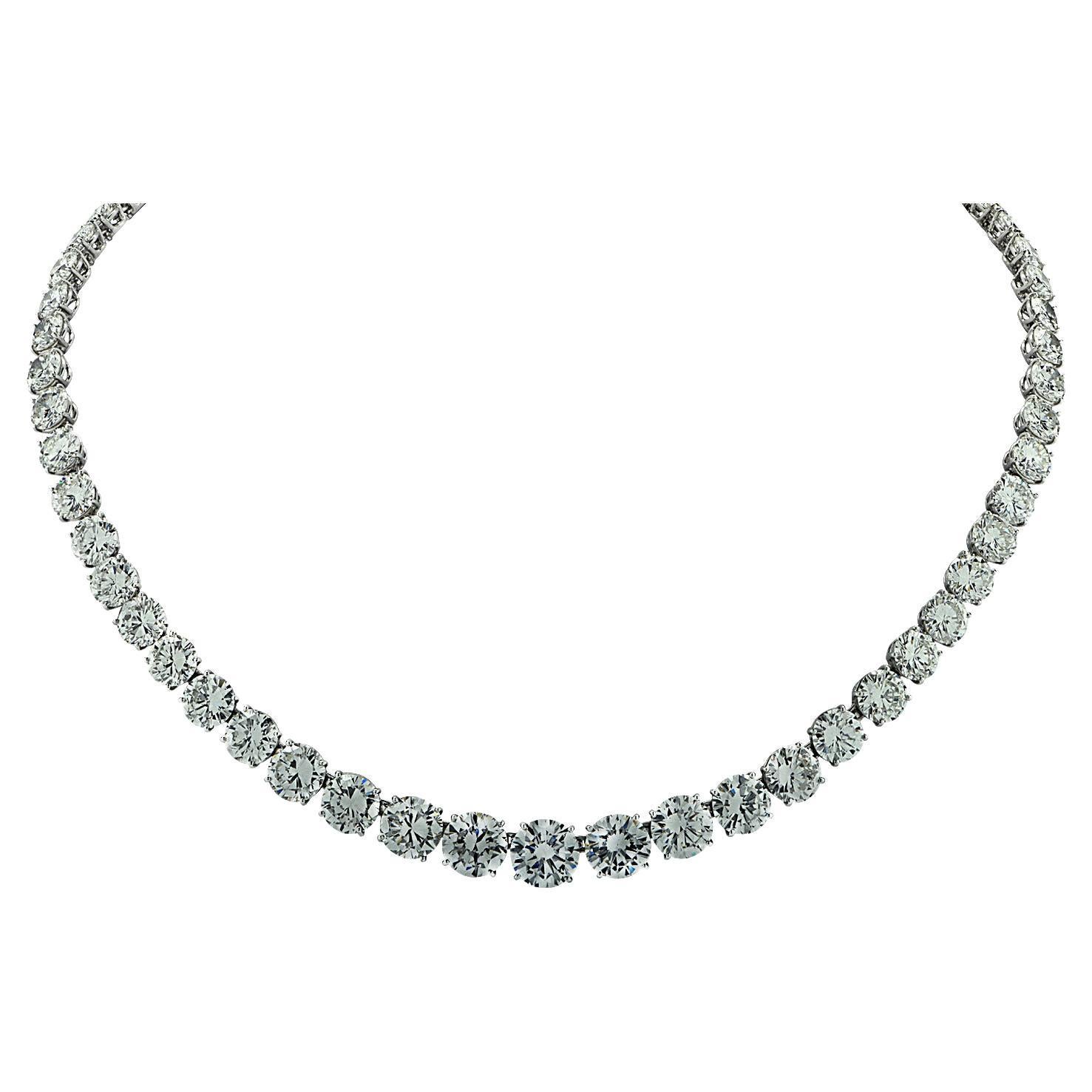 Harry Winston GIA Certified 44.54 Carat Diamond Riviere Necklace