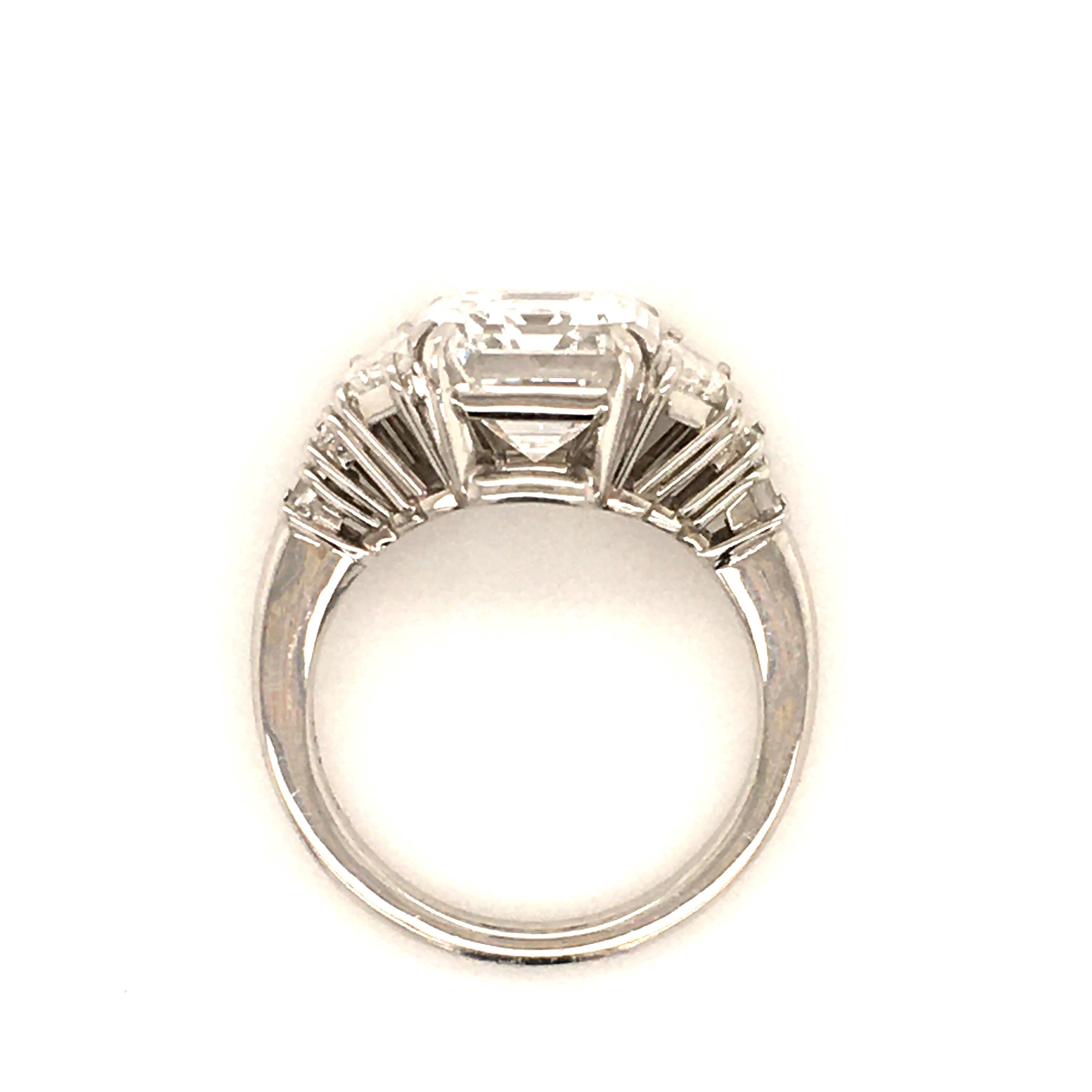 Harry Winston GIA Certified 4.63 Carat Emerald Cut Diamond Ring in Platinum 950 For Sale 3