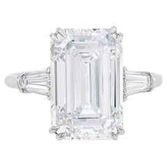 Harry Winston 4.75 Carat GIA Certified D Color Emerald Cut Diamond Ring