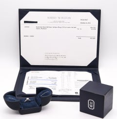 Harry Winston GIA Certified Engagement Ring in Platinum with Diamond Box Papers