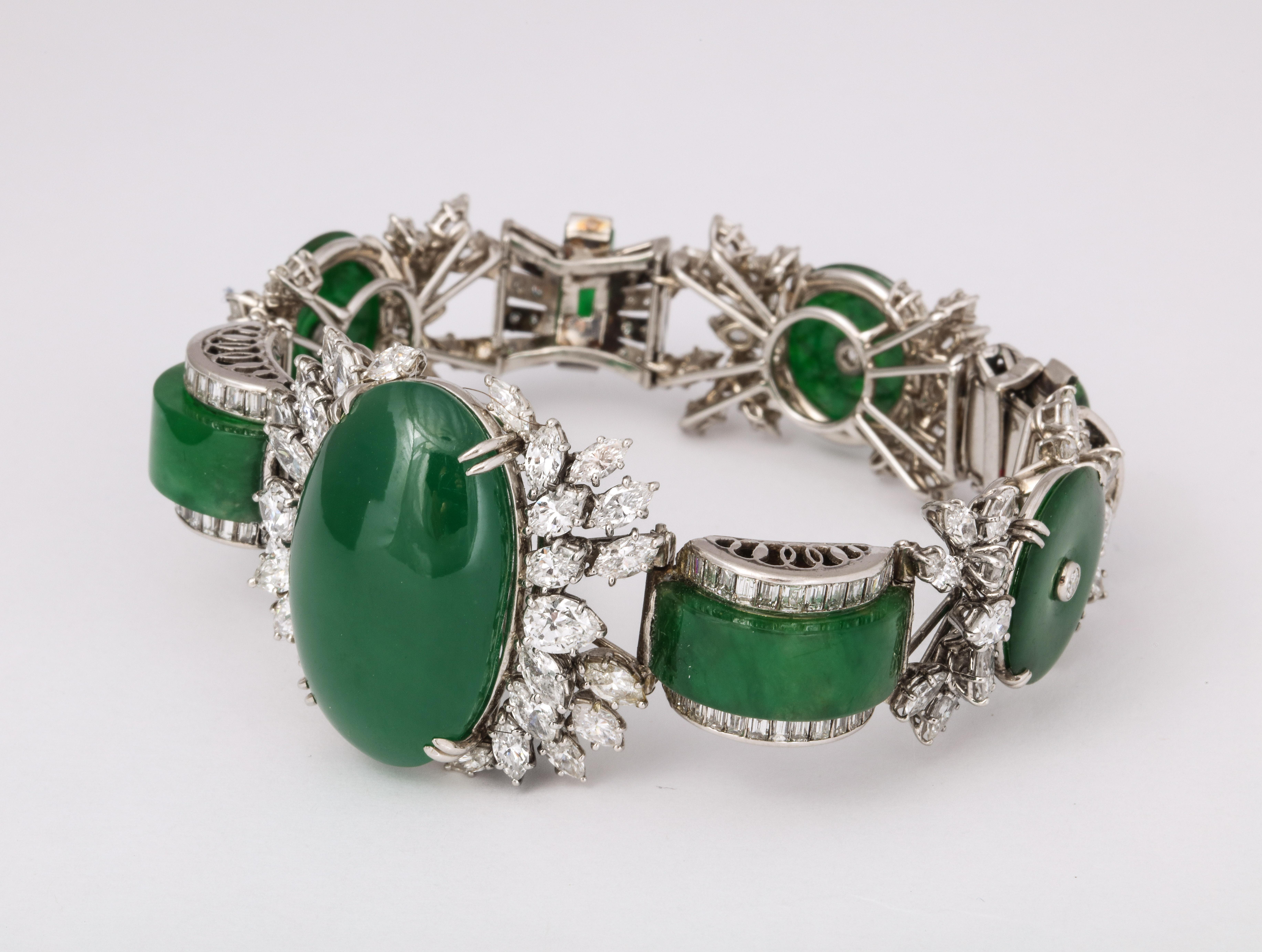 Harry Winston GIA Certified Jade Diamond Sehr wichtiges und seltenes Armband (Cabochon)