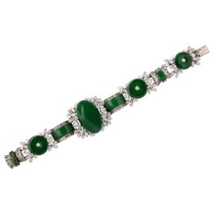 Used Harry Winston GIA Certified Jade Diamond Very Important and Rare Bracelet