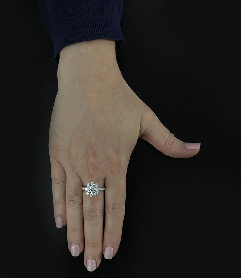 Harry Winston Sunflower Sunflower Shaped Diamond Ring Twin Ring