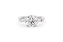 Harry Winston GIA Certified Three Stone Platinum Diamond Engagement Ring 2.19ctw