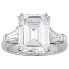 Harry Winston Golconda 5.56 Carat Emeral-Cut Diamond Ring