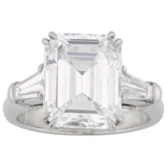 Harry Winston Golconda, bague en diamant taille émeraude de 5,56 carats  