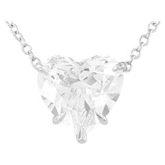 HARRY WINSTON Heart Shape 2.15 Carat  Diamond Platinum Pendant Necklace