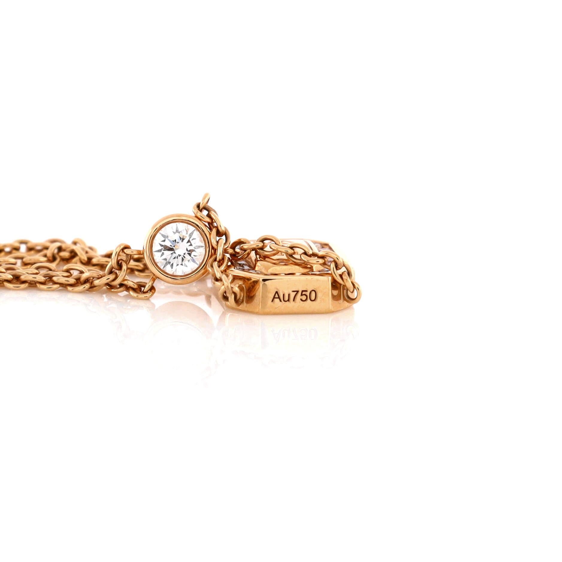 Women's Harry Winston HW Logo Chain Bracelet 18k Rose Gold with Diamonds
