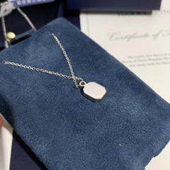 Harry Winston HW Logo Pink Sapphire Diamond Pendant Necklace PT950