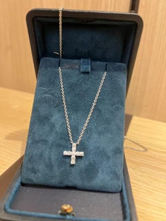 Harry Winston (HW) Mini Cross Diamond Necklace