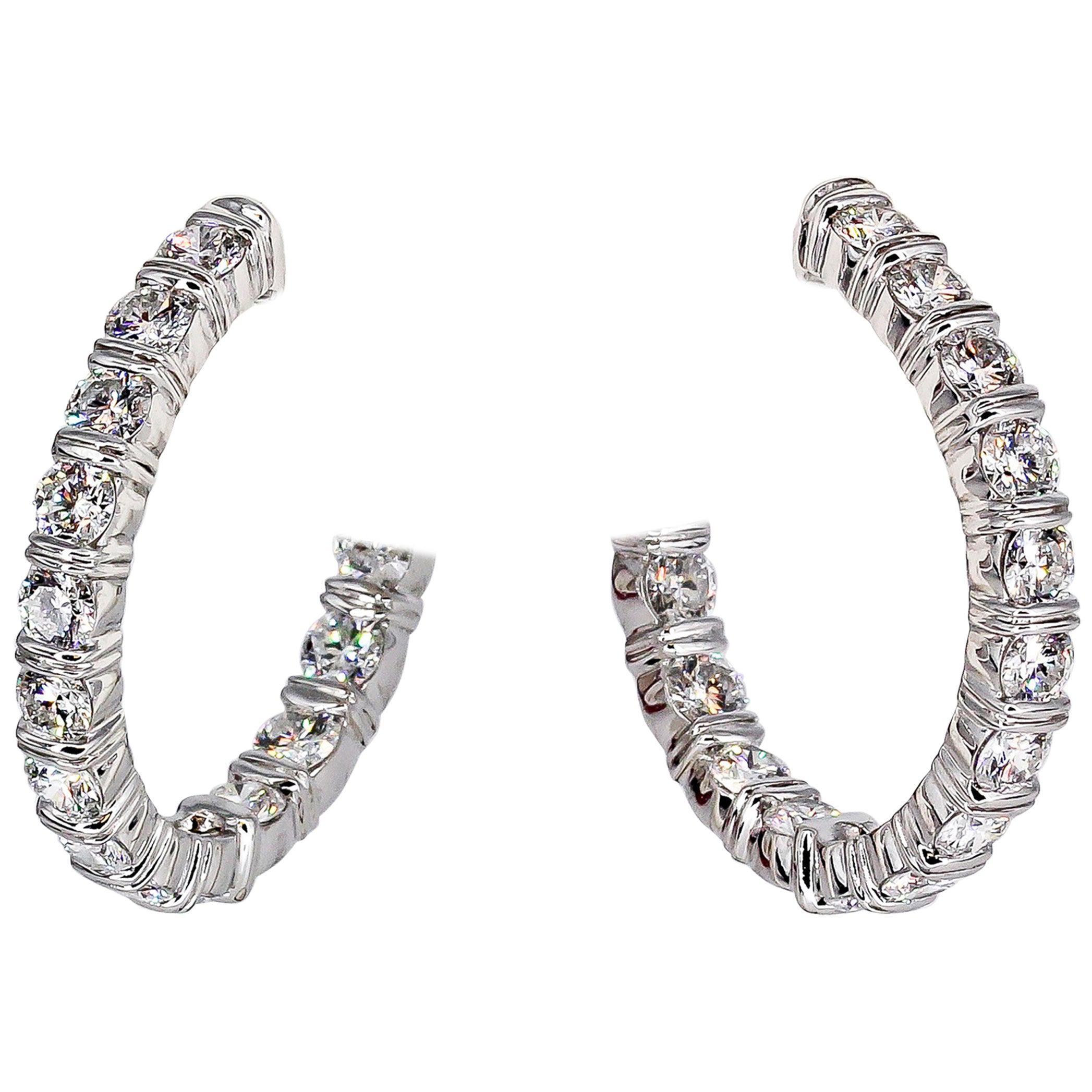 Harry Winston Inside Out Diamond and Platinum Hoop Earrings