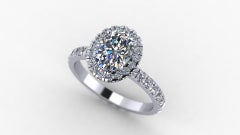 Harry Winston Inspired Diamond Halo Engagement Ring