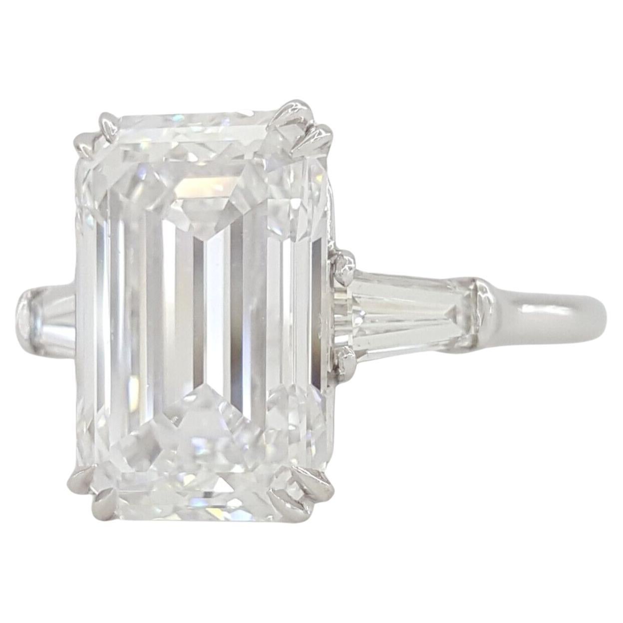 HARRY WINSTON Bague d'investissement de couleur D avec diamant taille émeraude Excellent état - En vente à Rome, IT