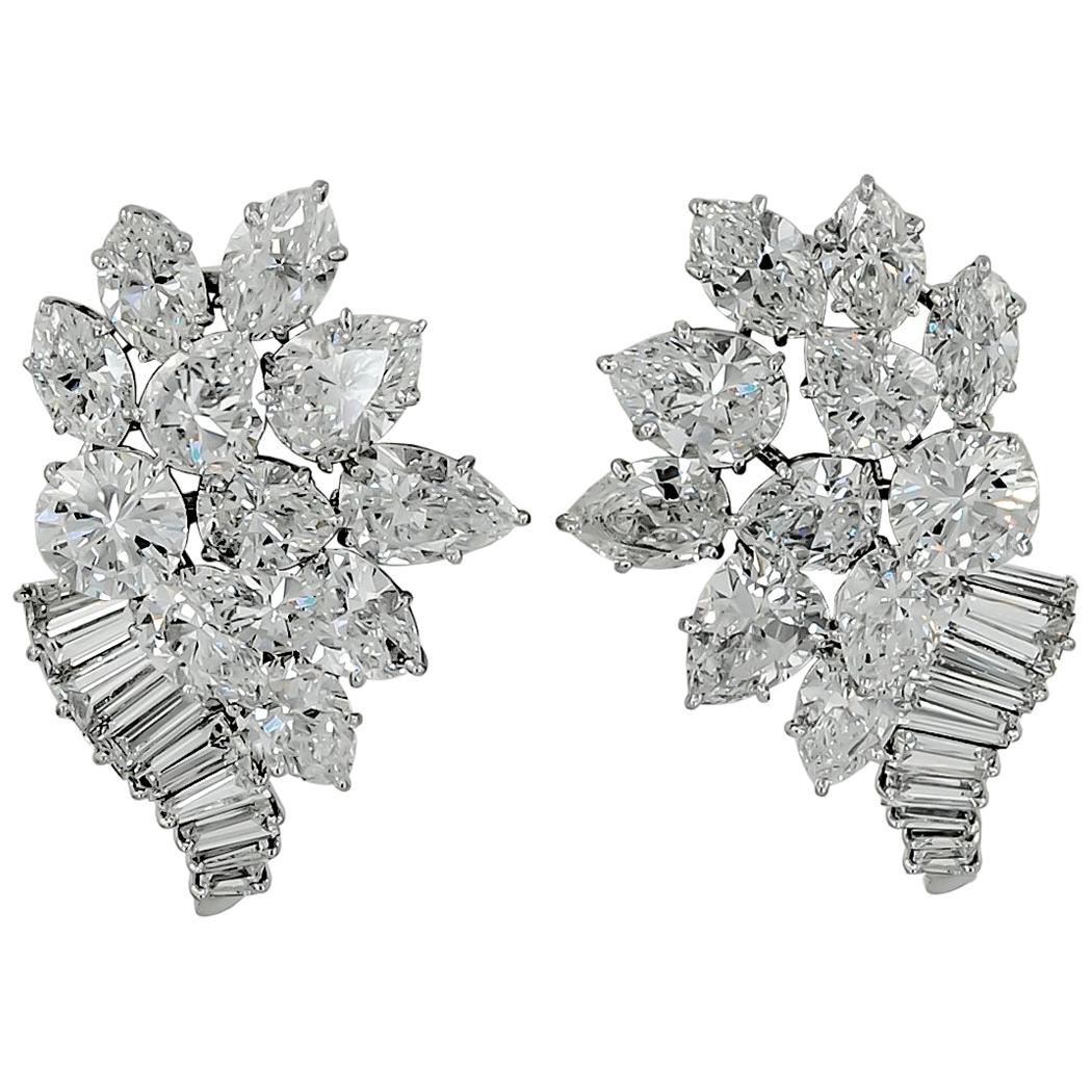 Harry Winston Jacques Timey Diamond Cluster Earrings