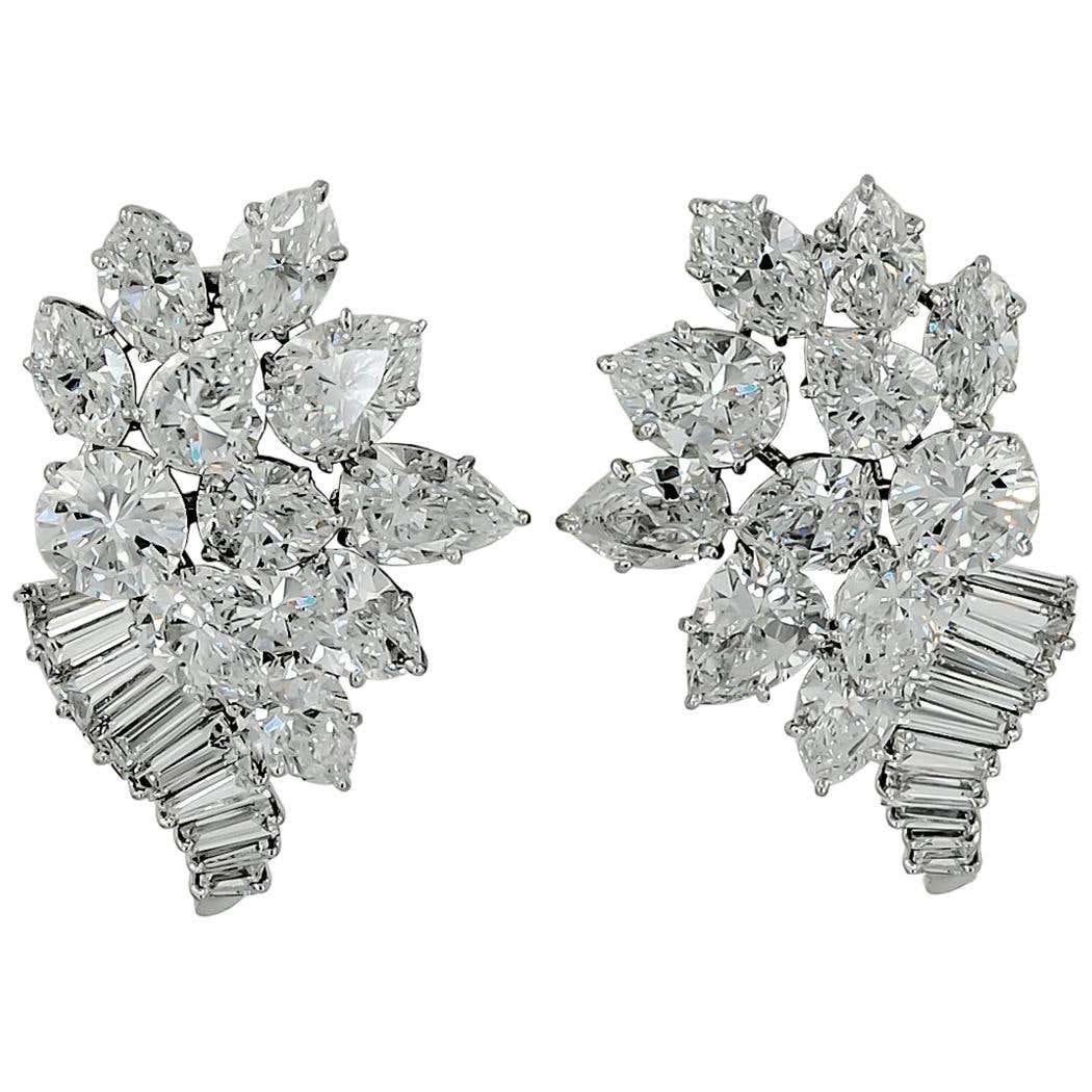Harry Winston Jacques Timey Diamond Cluster Earrings For Sale at 1stDibs