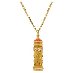 Harry Winston Jacques Timey Diamond Coral 18K Gold Vintage Kaleidoscope Necklace