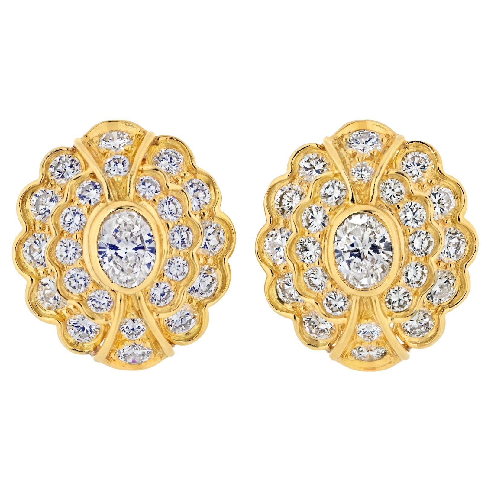 Harry Winston (Jacques Timey) Diamond Ear- clips For Sale at 1stDibs